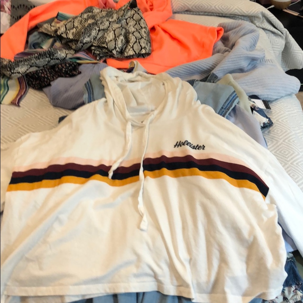 Long sleeve crop top hoodie